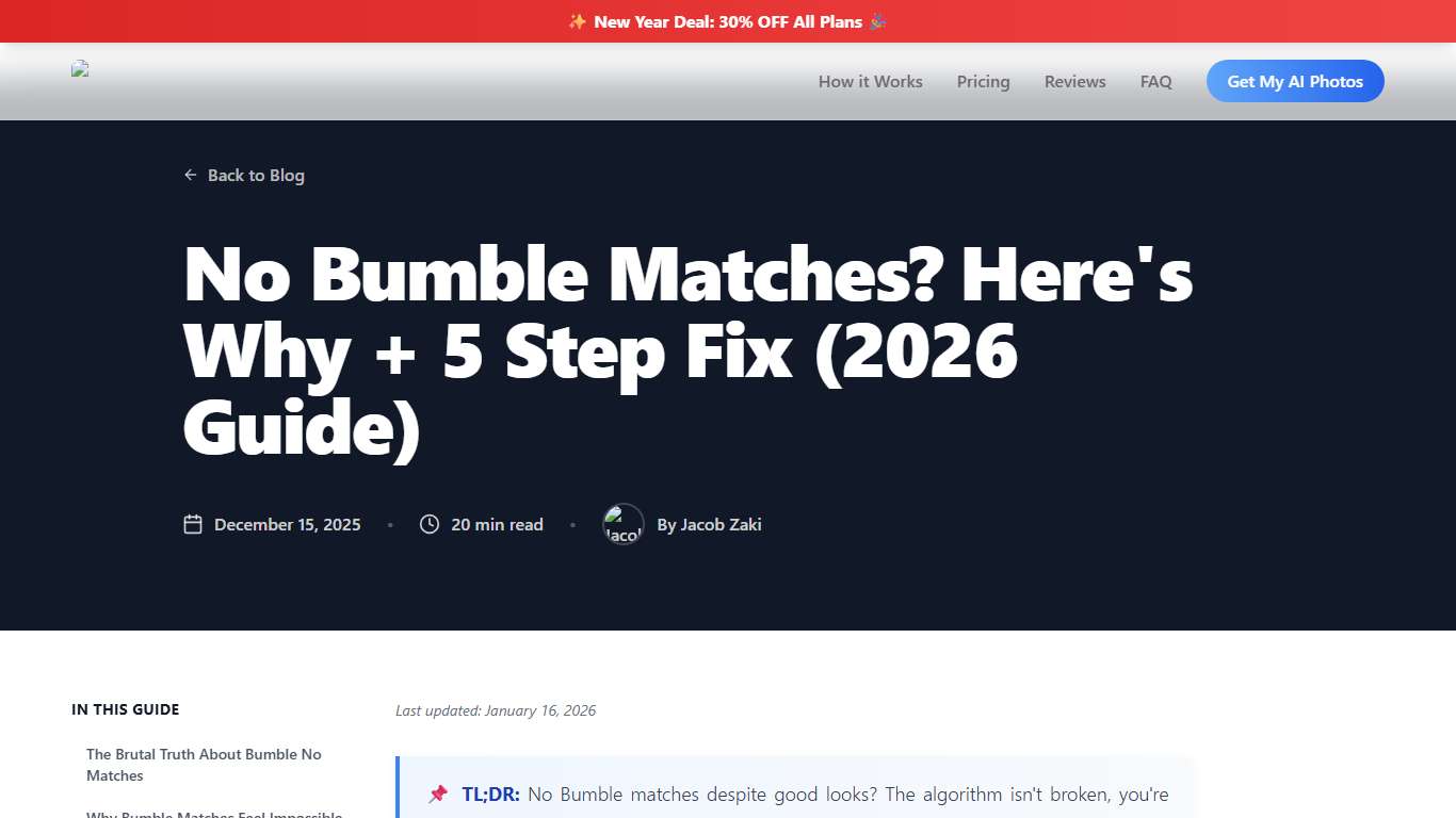 No Bumble Matches? Here's Why + 5 Step Fix (2026 Guide) TruShot